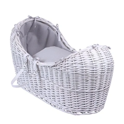 Image of Clair de Lune Waffle Noah Pod Bedding Set Universal Dressing Covers Made in Great Britain (Basket is NOT Included) (Grey)