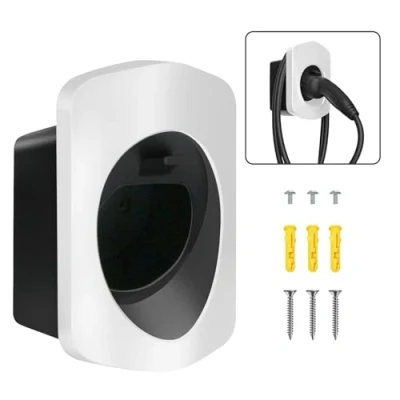 Image of MCEVKELN Wallbox Type 2 Cable Wall Mount EV Charger Holder for Electric Car with IEC 62196 Connector Charging Organizer Station Accessory, White