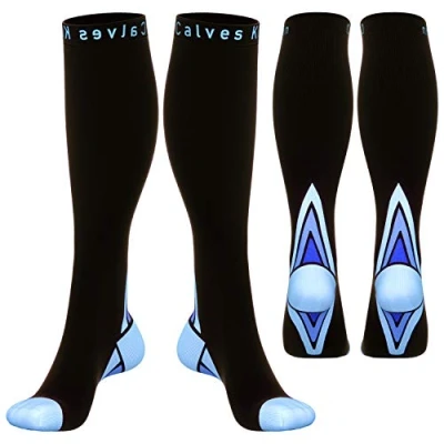 Image of (2 Pairs)Compression Socks / Stockings for Men &amp; Women,Speed Up Recovery BEST Graduated Athletic Fit Travel, Running, Nurses,Shin Splints, Flight Maternity Pregnancy. Boost Stamina, Circulation
