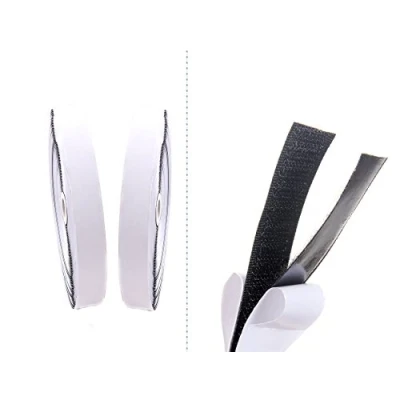 Image of TUKA 25m x 25cm Hook and Loop Tape self Adhesive, 82 Feet (25meter Loop) Length, Width 25 mm, Backside Adhesiv &amp; Tape, TKB5009 Black