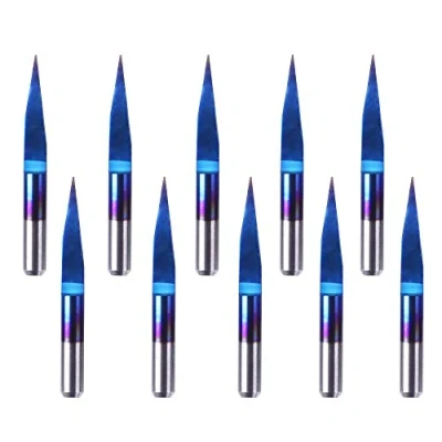 Image of 15 Degree V Groove Bit,0.1mm Carbide PCB Nano Blue Coat Engraving Router Tool Tungsten CNC Bit,1/8 Inch Shank Woodworking