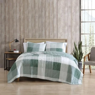Image of Eddie Bauer Quilt Set, Cotton, Pastel Green, King