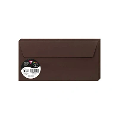 Image of Clairefontaine Ref 5235C Pollen Adhesive Envelopes (Pack of 20) DL Sized, 120gsm Paper, Printer Compatible, Acid Free, Strip for Easy Seal Cocoa