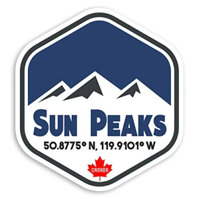 Image of 2 x 10cm Sun Peaks Canada Vinyl Stickers Ski Snowboard Luggage Sticker #31226 (10cm Tall)