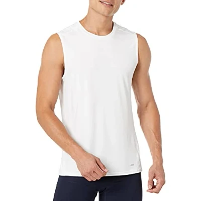 Image of Amazon Essentials Men&#039;s Tech Stretch Muscle Shirt, White, XXL
