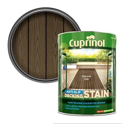 Image of Cuprinol 5122409 Anti Slip Decking Stain Exterior Woodcare, Natural Oak