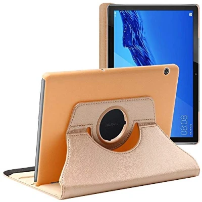 Image of ebestStar for Huawei MediaPad T5 10 Case Tablet 10.1, Cover 360 Rotating Protection, PU Leather, Gold