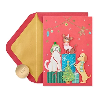Image of Papyrus Dog Christmas Cards Boxed with Envelopes, &#039;Tis the Season (8 Count)