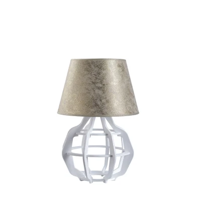 Image of Bento Table Lamp With Round Tapered Shade White, Gold, 30.5cm, 1x E27