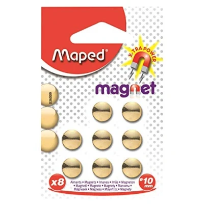 Image of Maped 036009 Magnets Diameter 10 mm Pack of 8 Gold