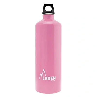 Image of LAKEN Futura Water Bottle with Narrow Mouth, Single Wall Lightweight Aluminum BPA Free, Leak Proof Screw Cap, 1 Litre, Pink