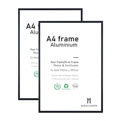 Image of A4 Photo Frame,2 Pack 21x30cm Black Picture Frame,Certificate Frame for Wall Mount or Table Top Display,Set of 2