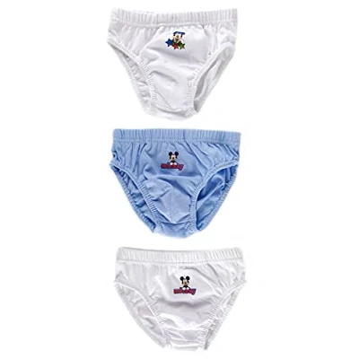 Image of Ellepi Children&#039;s Briefs Mickey Mouse Stretch Cotton 3 Underpants Solid Colour Pattern Boxer Underwear Boy Years 2 4 5 6 7 8 9 10 Soft Elastic Hypoallergenic Colours Italy, Mouse,