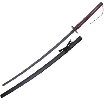 Image of Cosplay Prop Replica Bleach Ichigo Tensa Zangetsu Wooden Sword XL 140cm, Detailed Black Blade with Silver Edges Role Playing, Halloween, and Collectors Perfect for