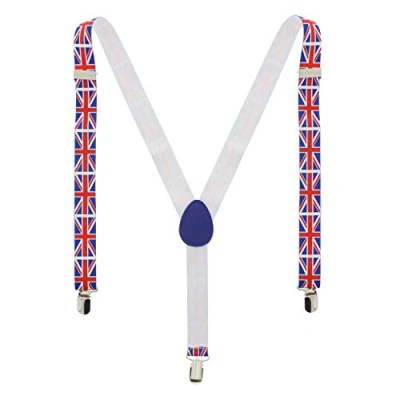 Image of Zac&#039;s Alter Ego Adjustable Union Jack/British Flag Print Braces/Suspenders