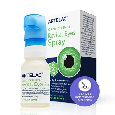 Image of Artelac Revital Eyes Spray, Pro Defence Dry Eye Irritation, Inflammation and Redness, Preservative Free Mist Long Lasting Relief, Contact Lens Friendly, 17ml