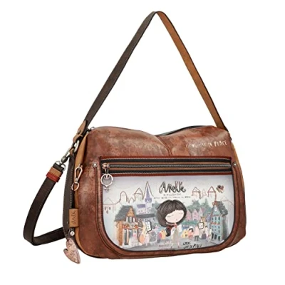 Image of Anekke Women&#039;s Bag Hobo Grande Leatherette Shoulder with 1 Handle and Zip Closure Handbag Voice Collection Accessories Measures 37 x 25 10 cm,