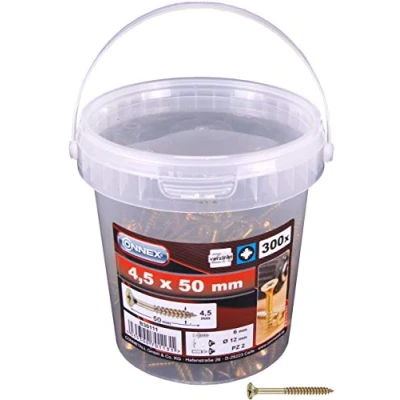 Image of CONNEX B30111 Uni.Screw PZ 4,5x50, per Bucket, Gold, 4,5 x 50 mm (300 Stück)