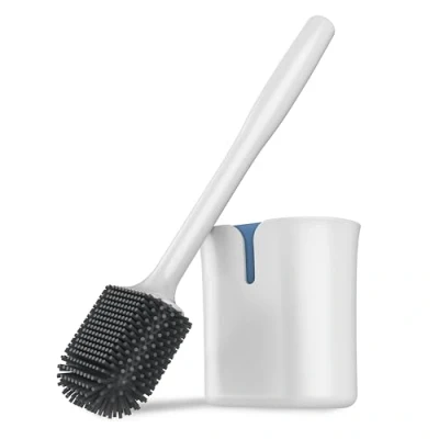Image of MR.SIGA Toilet Bowl Brush and Holder, with Durable Flexible TPR Bristles, Wall Mounted Cleaner for Bathroom Cleaning, White, 1 Pack