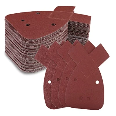 Image of WORKPRO Mouse Sander Pads, 100 Pieces Detail Sanding Sheets with Extra 2 Tips for Replacement, Sandpaper Assorted 60 80 120 180 Grits to Fit Black and Decker Palm