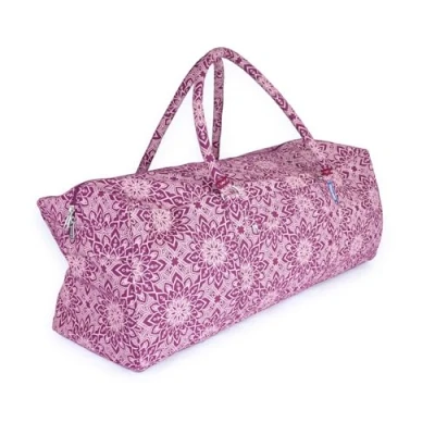 Image of Yoga Mad Full Print Mandala &amp; Pilates Kit Bag, Unisex with Length Zip, Fits Most Flexible Mats, Blocks, Bolsters Clothing, Burgundy, Grey Blue Options