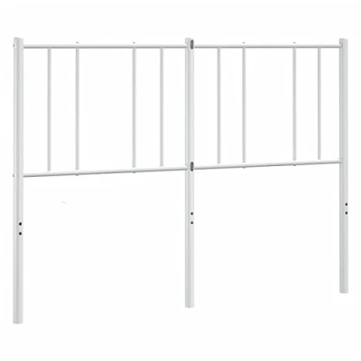 Image of vidaXL Steel Metal Headboard in Classic White for 160 cm Bed Frame, Offers Back Support, Durable and Robust, Easy Assembly Required, Fits Any Bedroom Decor