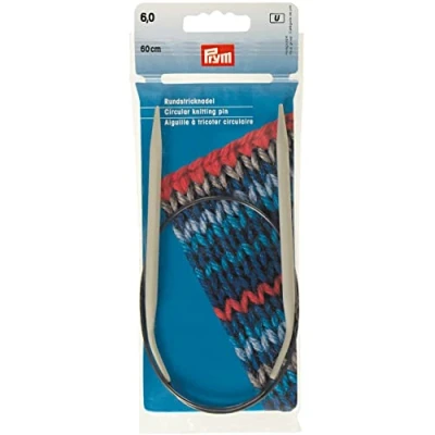 Image of Prym INOX Circular Knitting Needles 24 Inch Size 10 (6.0mm), Grey, 6 mm