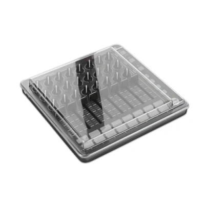 Image of Decksaver Cover for Novation Launch Control XL Super Durable Polycarbonate Protective lid in Smoked Clear Colour, Made The UK Producers&#039; Choice Unbeatable Protection
