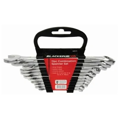 Image of 11pc Carbon Steel Metric Combination Spanner Set By Blackspur