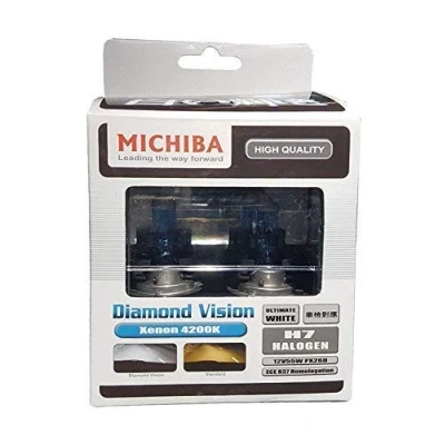 Image of Michiba H7 Diamond Vision Super White 12V Headlight Bulb (4200K, 55W)