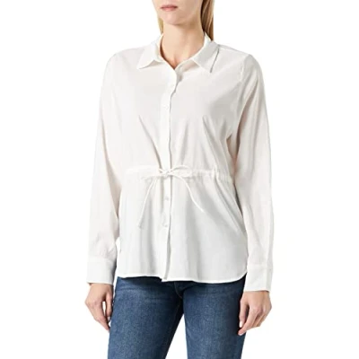 Image of PIECES Women&#039;s Pcbrandon LS Shirt Blouse, Cloud Dancer, M