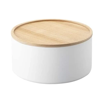 Image of YAMAZAKI RIN 5803 Storage Container with Lid Round Deep