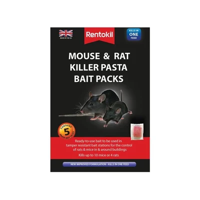 Image of Rentokil Mouse &amp; Rat Killer Pasta Bait Packs 5 Sachet