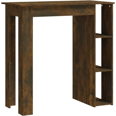 Image of vidaXL Bar Table with Shelf Smoked Oak 102x50x103.5 cm Engineered Wood