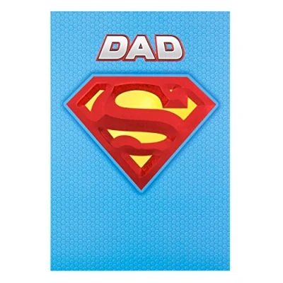 Image of DC Comics Hallmark Dad Superman Birthday Card &#039;Truly Amazing&#039; Medium [Old Model]
