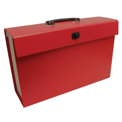 Image of Cathedral Products 21 Pocket Cardboard Expanding File Case Red