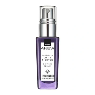 Image of Avon Anew Platinum Lift &amp; Tighten Serum 30ml, Lifts, Smooths and Contours, Dual Collagen Boost, Strengthens the look of Skin&#039;s Surface, Cruelty Free