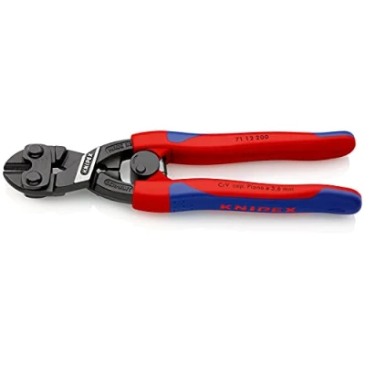 Image of Knipex CoBolt® Compact Bolt Cutter black atramentized, with slim multi component grips 200 mm (self service card/blister) 71 12 SB