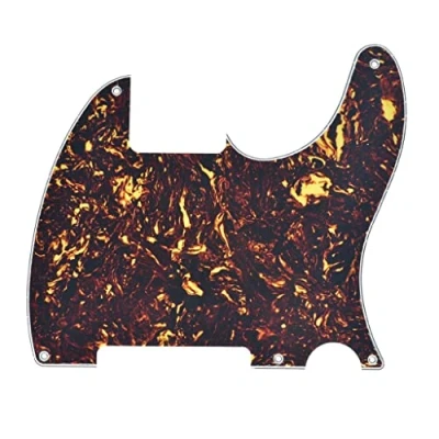 Image of KAISH 5 Hole Tele Style Blank Pickguard Guitar Pick Guard Scratch Plate for Tele/Telecaster Esquire Dark Tortoise