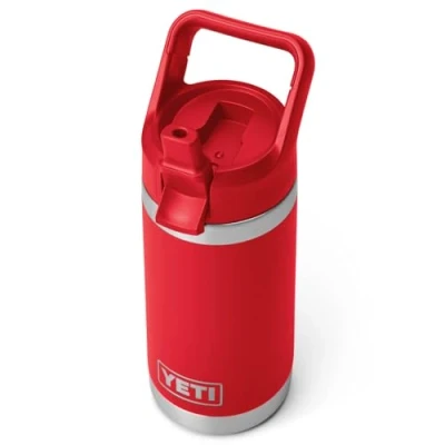 Image of YETI Rambler Jr Kids Bottle, Vacuum Insulated Stainless Steel Bottle with Straw Cap, Rescue Red, 12 oz (354 ml)
