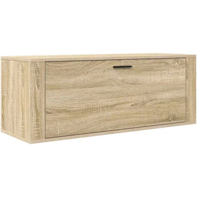 Image of vidaXL Wall Shoe Cabinet Sonoma Oak 100x35x38 cm Engineered Wood