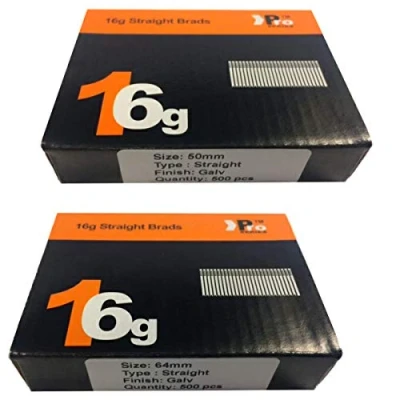 Image of Mixed Handy Packs Quantity 1000 Brad/Nails16 Gauge STRAIGT for Paslode, Dewalt (50mm + 64mm Straight 16 Gauge)