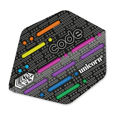 Image of Unicorn UltraFly Dart Flights Code DNA Design Ultra Durable 75 Micron Polyester PET Aspect Ratio Type 2 Shape