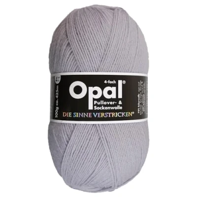Image of Frida&#039;s Wollhaus Opal 100 g Plain 4 Ply Sock Yarn Stockings Knitting Felt Free Wool 35 Colours (9937 Silver)