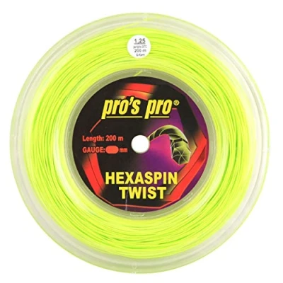 Image of Pro&#039;s Pro Hexaspin Twist Tennis String Reel 200m (Lime, 1.25mm)