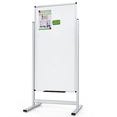 Image of VIZ PRO Double Sided Magnetic Stand Whiteboard, Aluminium Frame &amp; Stand, H1200xW600mm