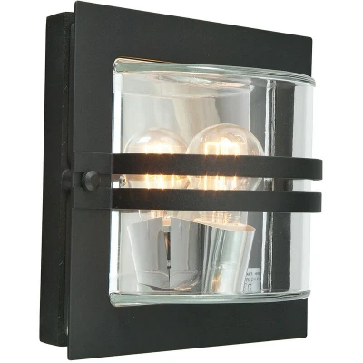 Image of Bern 1 Light Outdoor Flush Wall Black IP65, E27