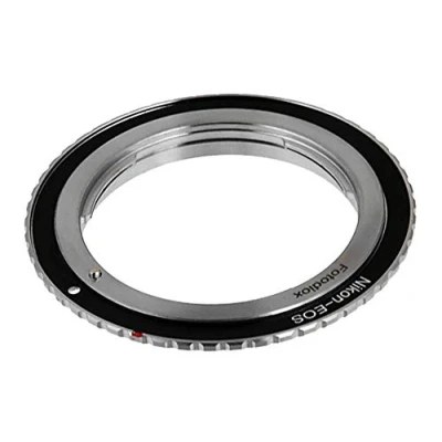 Image of Fotodiox FC10 Lens Adapter Compatible with Nikon F Lenses to EOS EF and EFS Mount Cameras Includes Gen10 Focus Confirmation Chip