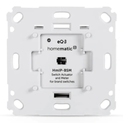 Image of Homematic IP Smart home switching measurement actuator for brand switches, also switches devices via app or voice command Amazon Alexa, 142720A0, 230V/50Hz/5A