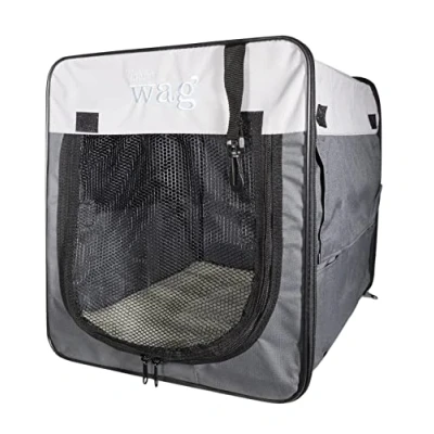 Image of Henry Wag Folding Fabric Travel Crate Ideal For Use in the Home, Outside or when Travelling Variety of Pets (Large 79 x 55 60 cm)